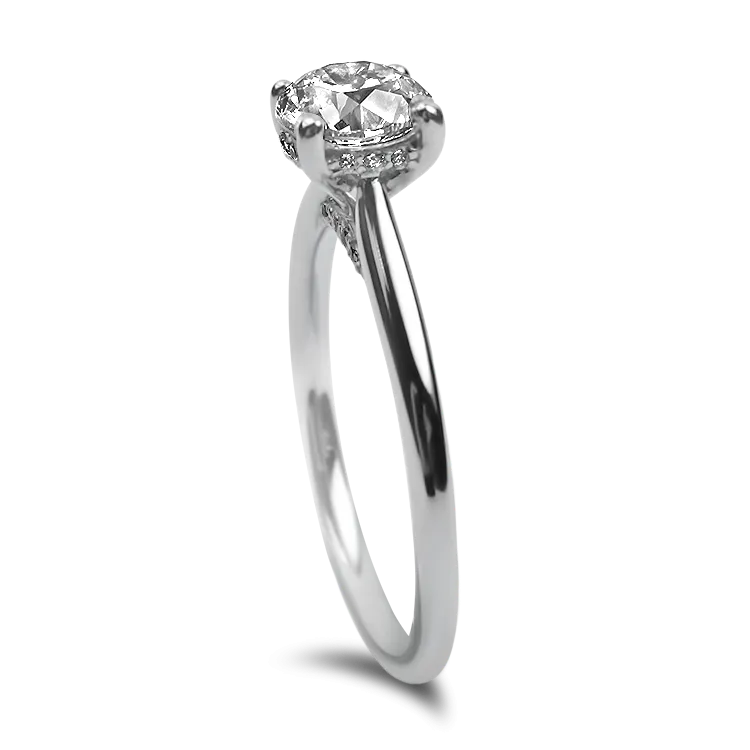 Sincerely, Springer’s 14k White Gold 1.00ct Hidden Halo Solitaire Diamond Engagement Ring