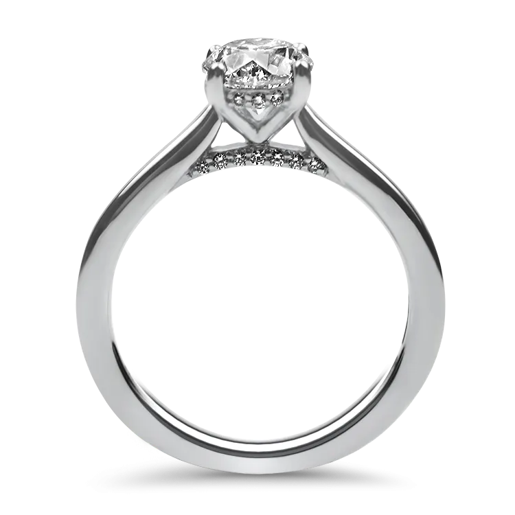 Sincerely, Springer’s 14k White Gold 1.00ct Hidden Halo Solitaire Diamond Engagement Ring