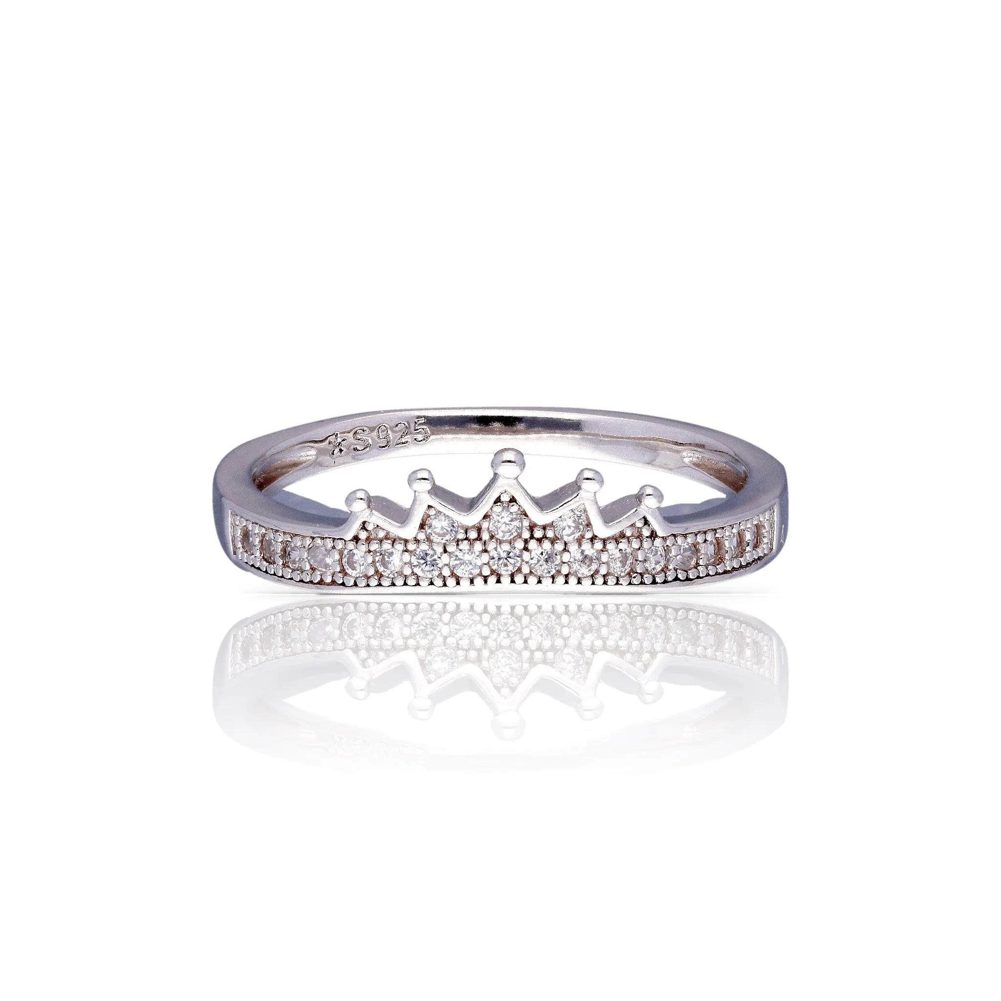 Sparkling Tiara Ring: 925 Silver