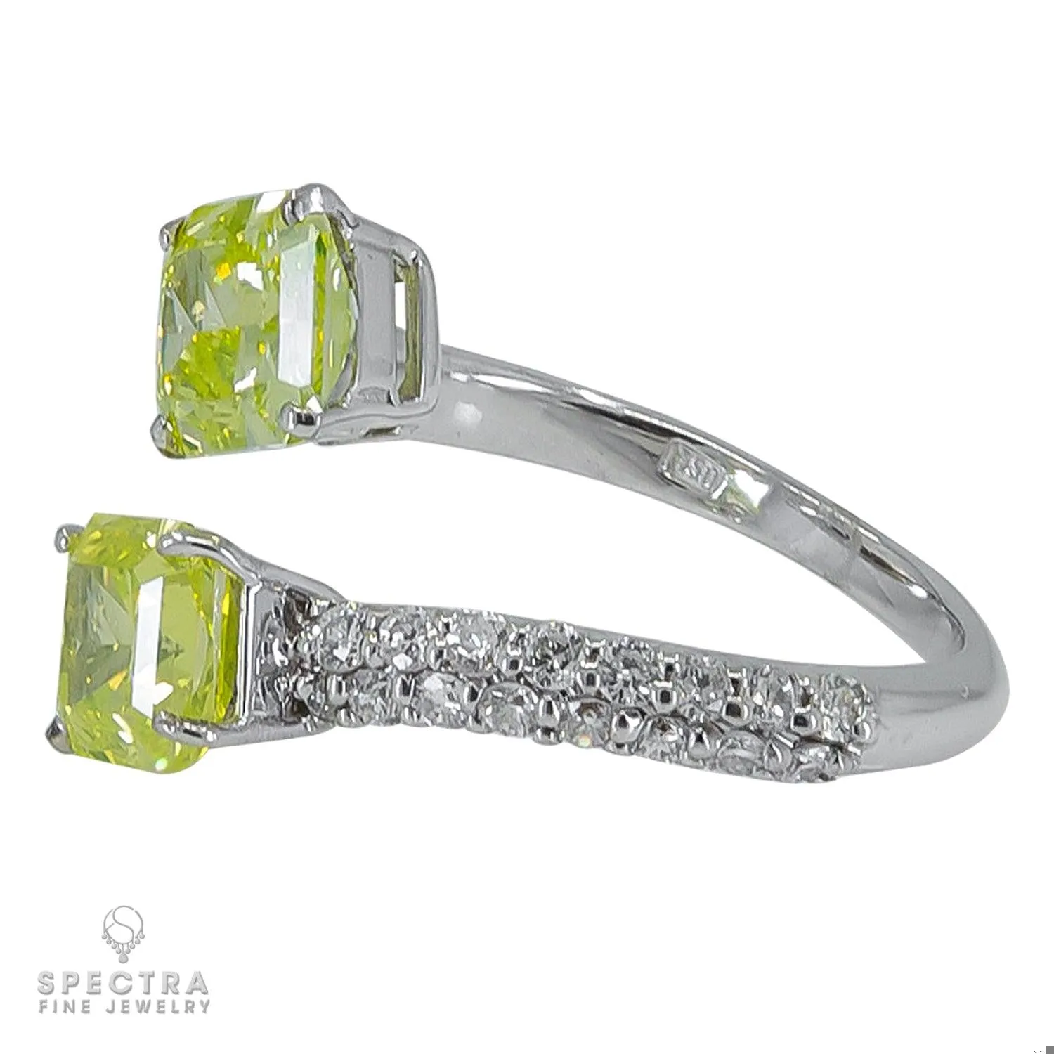 Spectra Fine Jewelry GIA Certified Natural Fancy Vivid Green-Yellow Diamond 18K