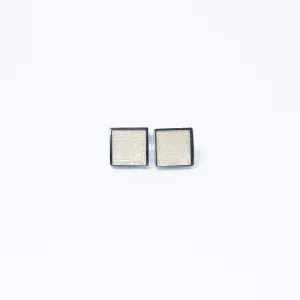 SQUARE GRID GOLD-TONED CUFFLINKS