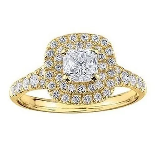 Square Halo style solitaire .70ct