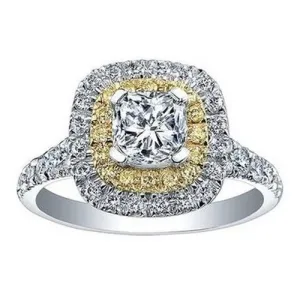 Square Halo style solitaire .70ct