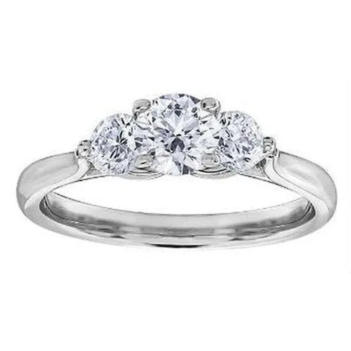 Three Stone Brilliant Cut one carat ring