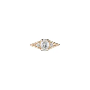 Tiny Diamond Oval Deco Stud (Single) (ready to ship option)*