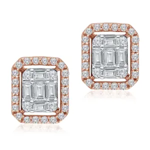 Two Tone Gold Diamond Legendary Earrings