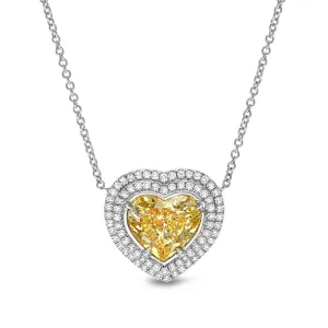 Valentina Double Halo Heart Pendant