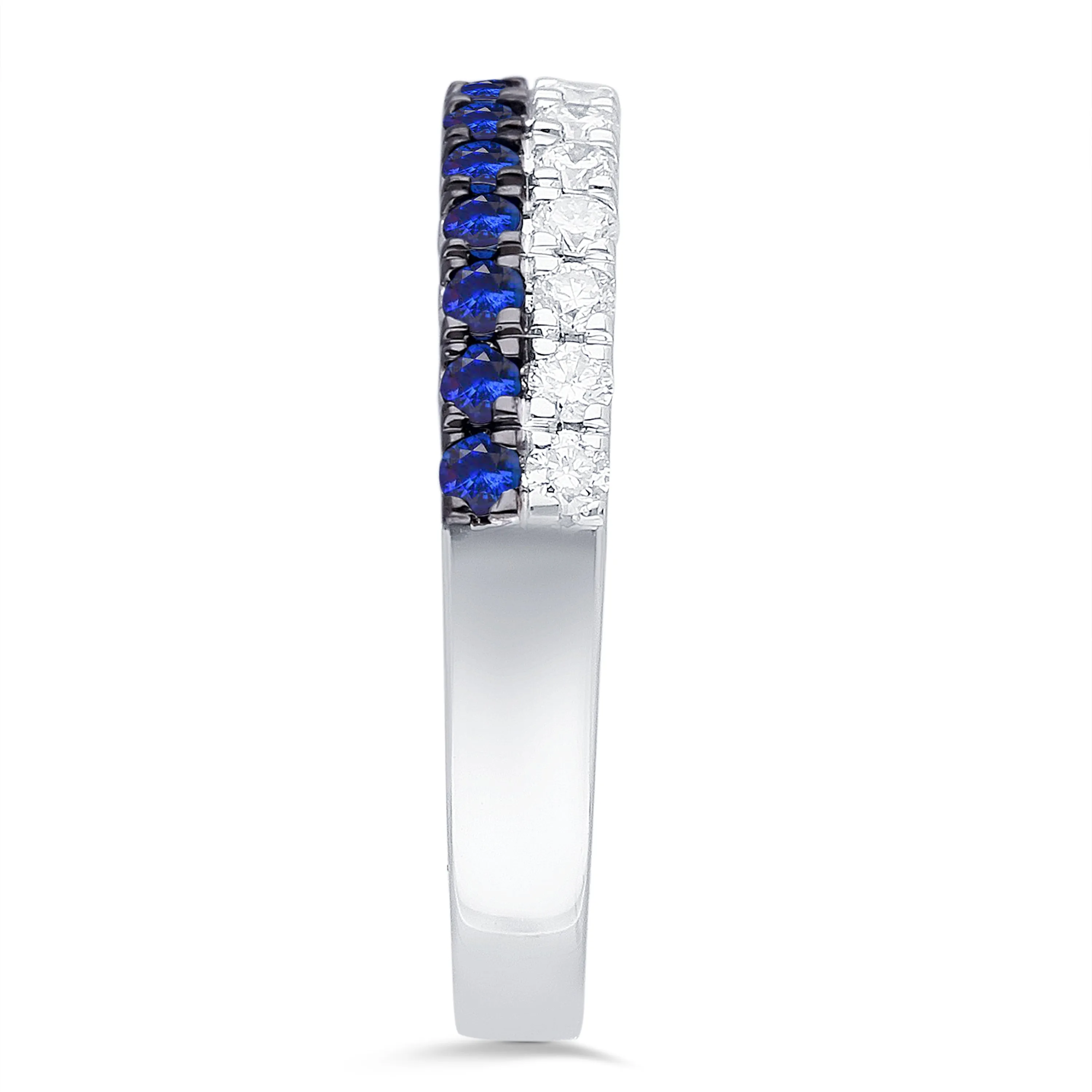 White Gold Sapphire & Diamond Infinite Ring