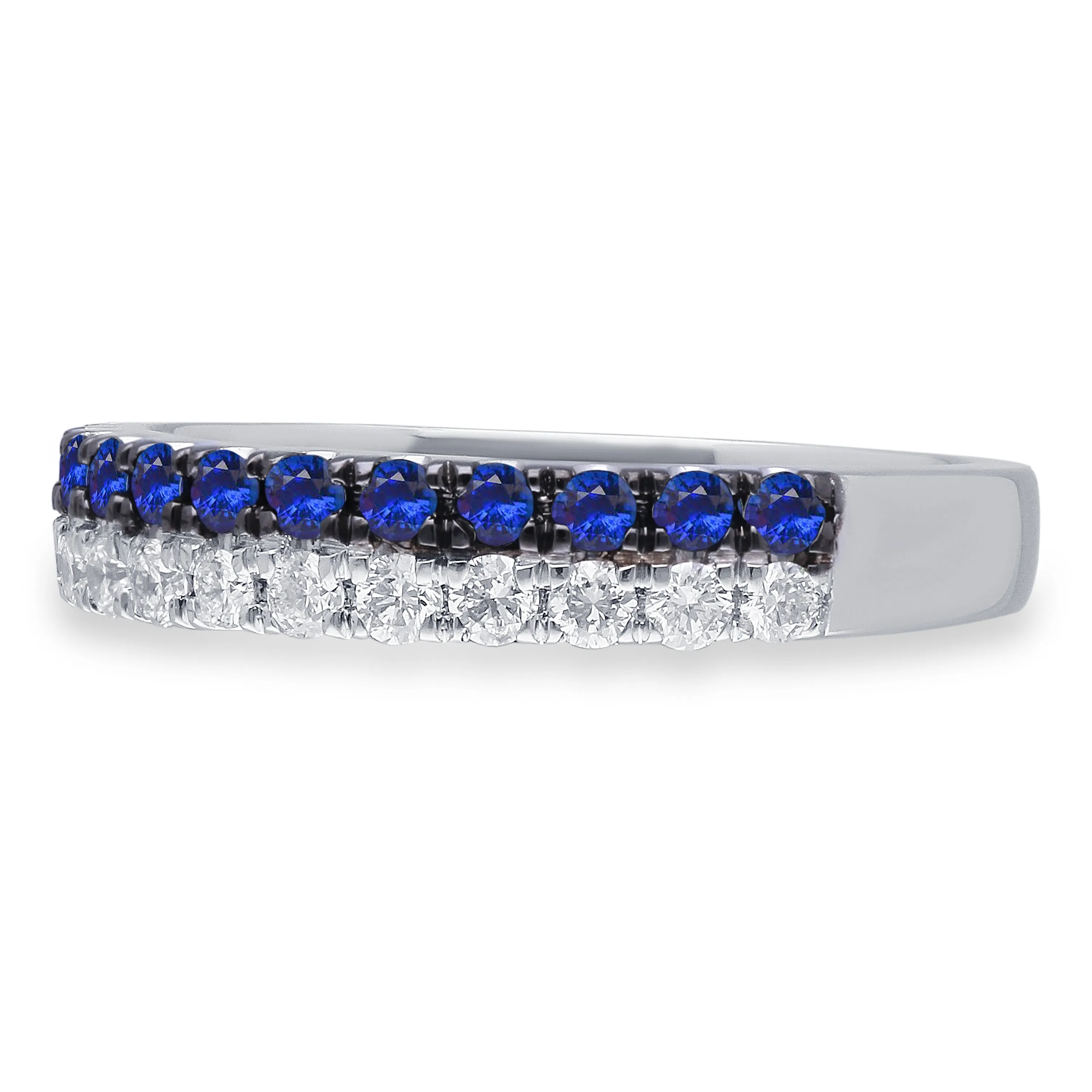 White Gold Sapphire & Diamond Infinite Ring