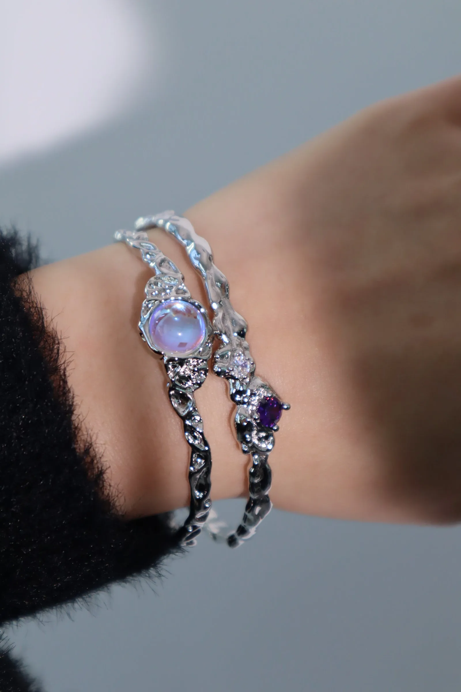 Wide purple gem Bracelet