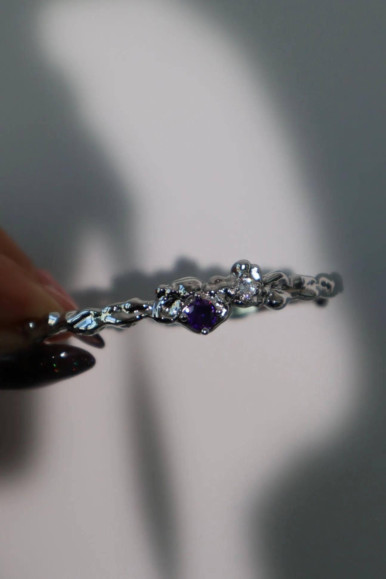 Wide purple gem Bracelet