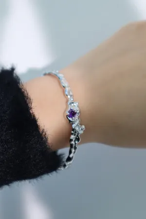 Wide purple gem Bracelet