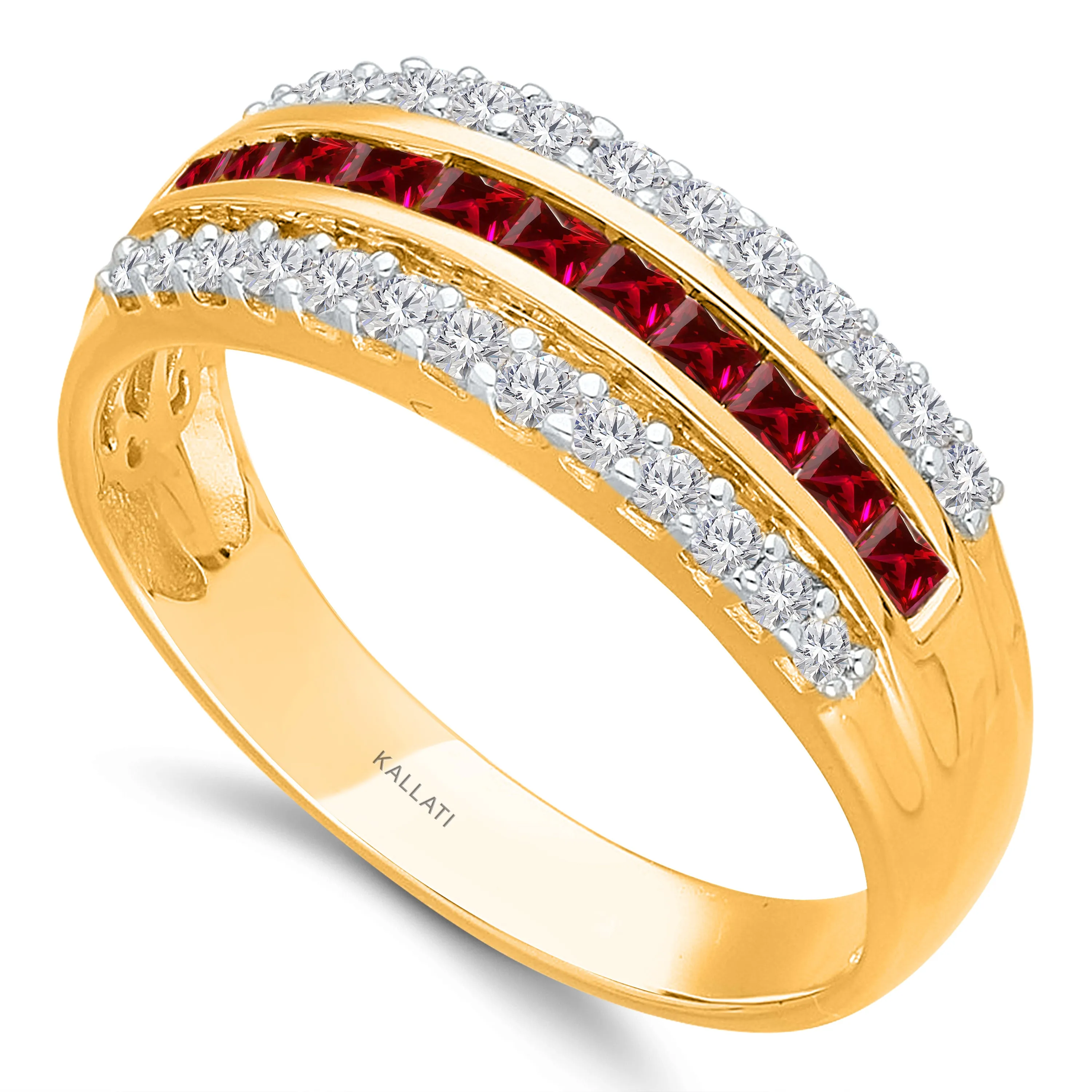 Yellow Gold Ruby & White Diamond Legendary Ring