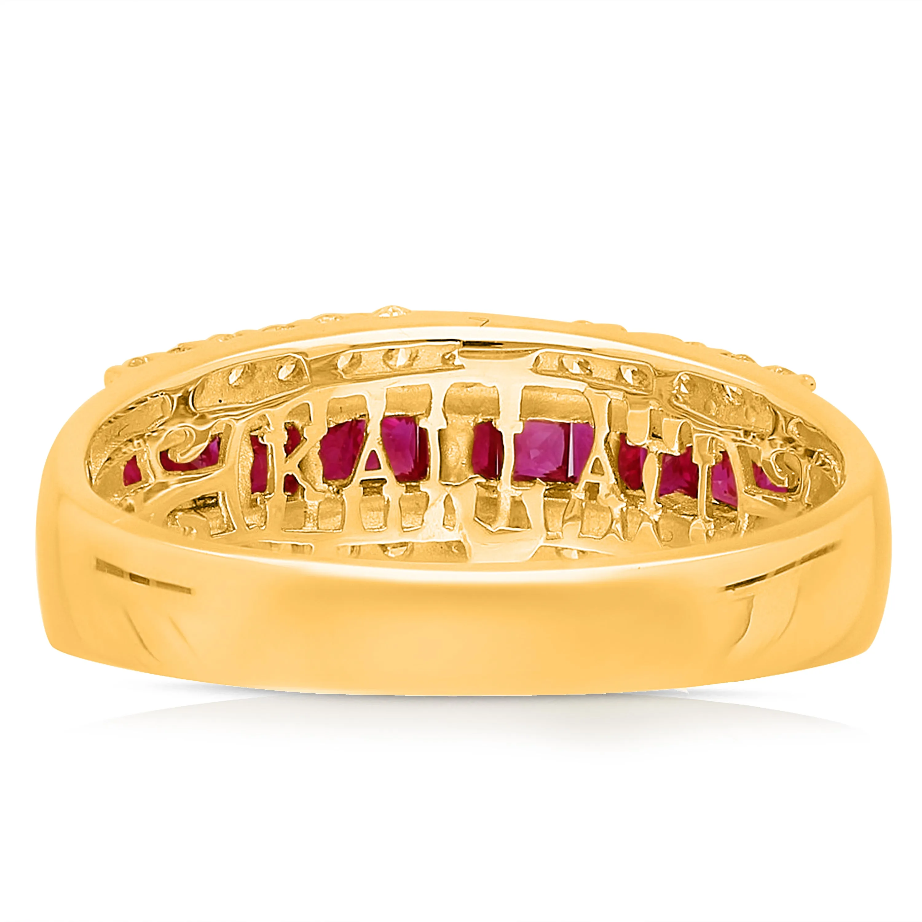 Yellow Gold Ruby & White Diamond Legendary Ring