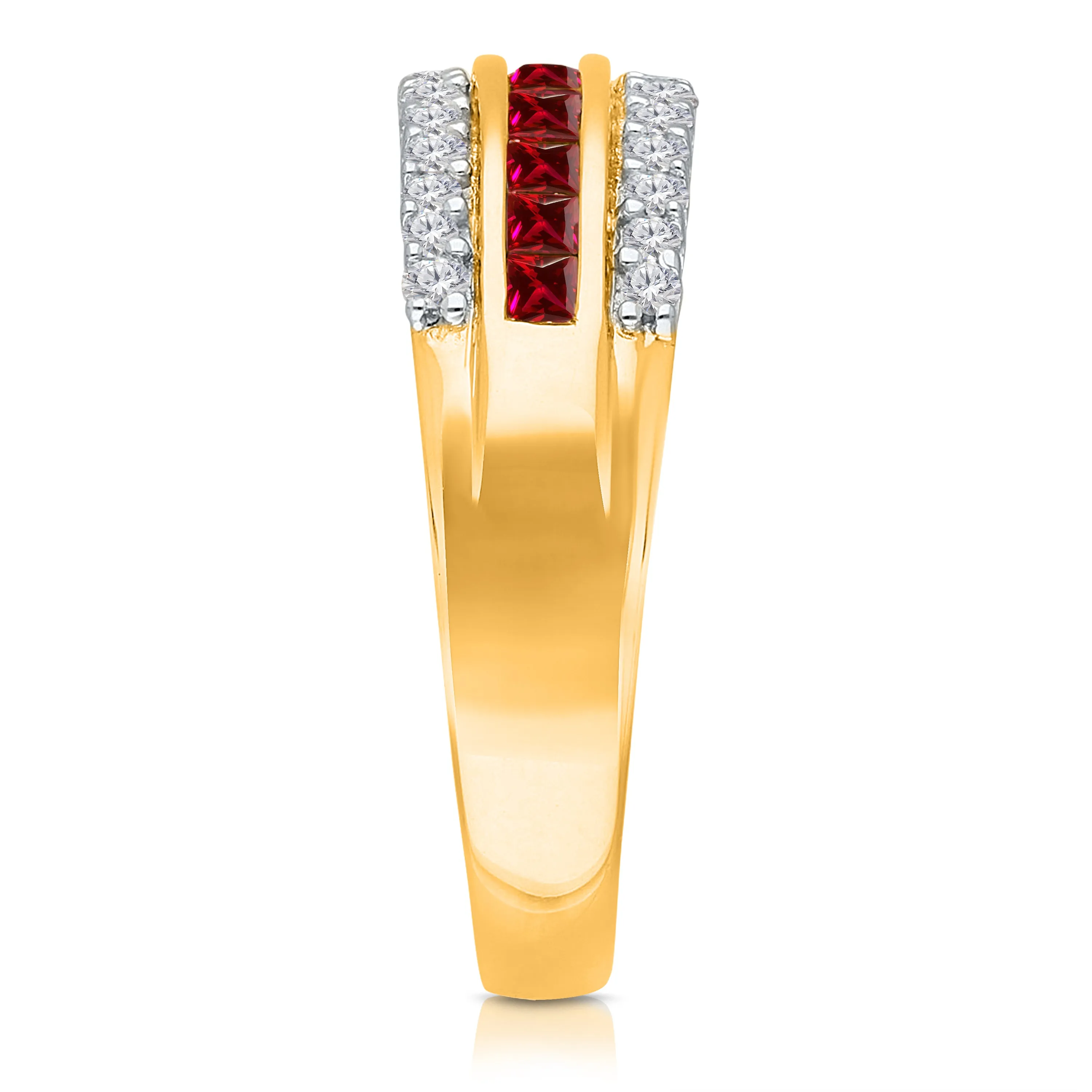 Yellow Gold Ruby & White Diamond Legendary Ring